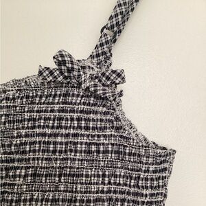 BRANDY MELVILLE black plaid bow crop top